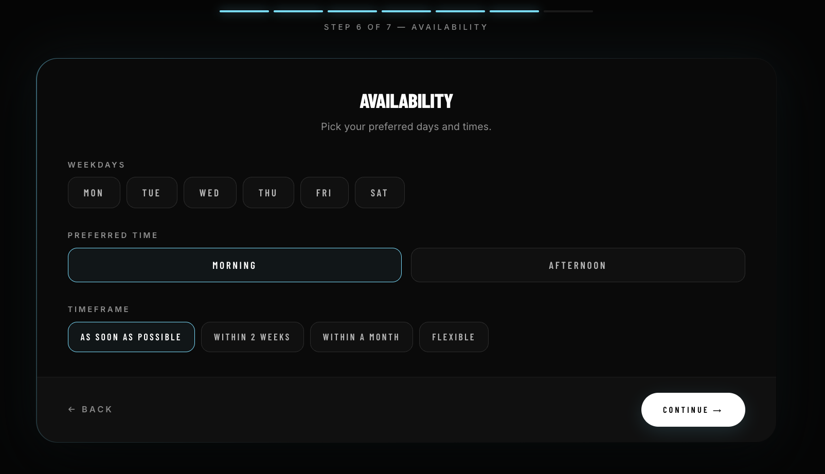 Availability that matches yours
